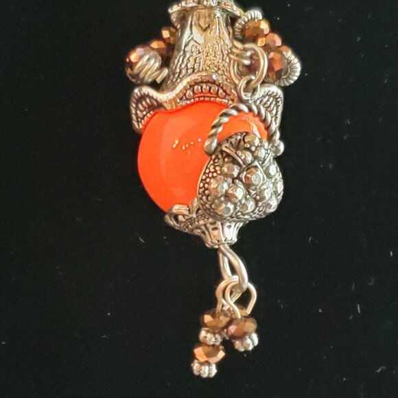 Vintage Sicily Hand Painted Rope Necklace with Bead Lady Detail Pendant - Picture 11 of 11